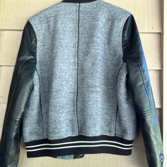 BlankNYC bomber jacket wool blend faux leather sleeves - Picture 6 of 6